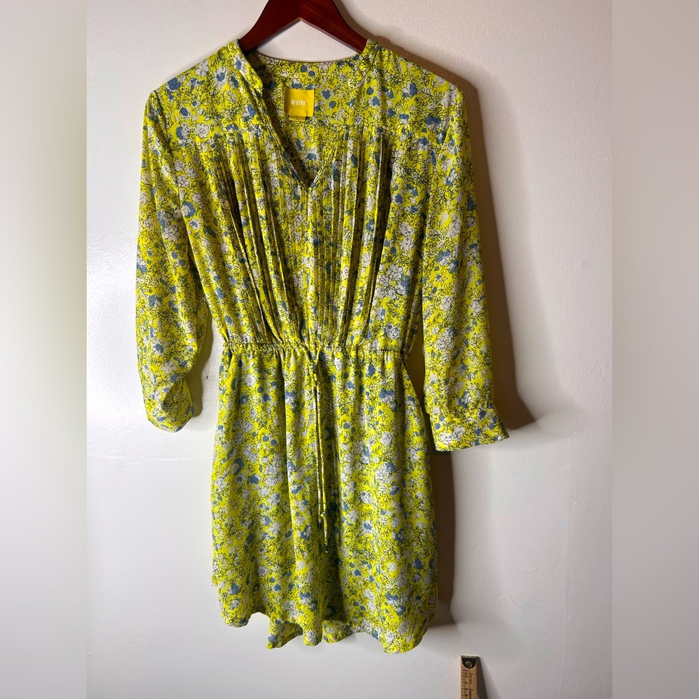 Maeve Anthropologie Yellow Floral Galen Dress
